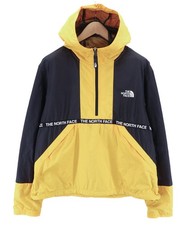 The North Face Veste Femme XL T93YH6 Noir Jaune Doublée Anorak Avec Capuche Zip