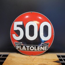 Plaque émaillée Platolene, déco route 66 gasoil, reproduction enseigne vintage