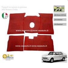 Alfa Romeo Giulia Tapis Caoutchouc + Moquette Rouge 100% Italien + Hommage