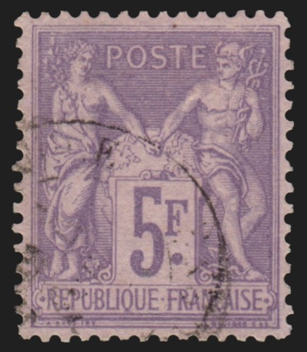 Sage 5fr violet - n°95,, sur