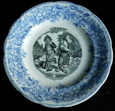 Assiette parlante en faïence