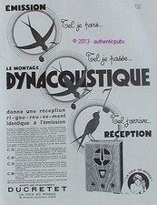 PUBLICITE DUCRETET LE MONTAGE