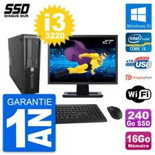 PC HP WorkStation Z220 SFF Ecran 27" i3-3220 RAM 16Go SSD 240Go Windows 10 Wifi