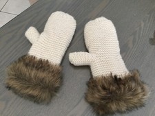 Gants moufles fourrure beige femme PIMKIE neuf 