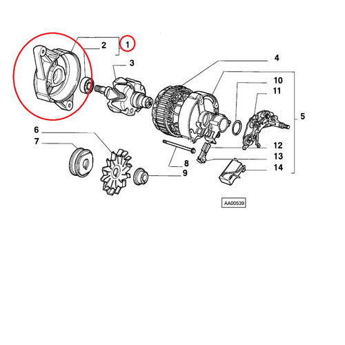Support alternateur fiat 126 - alternateur,