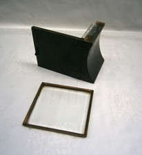 ANCIENNE VITRE ET PORTE ARRIERE DE PENDULE DE NOTAIRE   FRENCH ANTIQUE