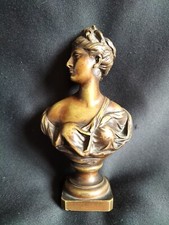 Houdon? / Petit buste en bronze de diane chasseresse style XVIIIe / Fin XIXe
