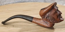 Ancienne Pipe en Bois Sculpté
