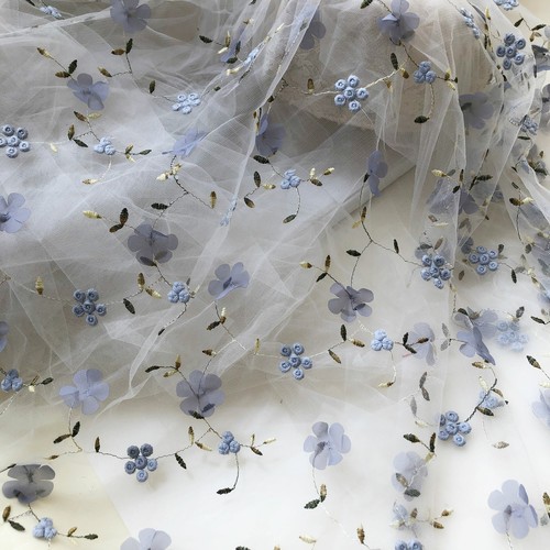 Dentelle tulle grise - grise, par
