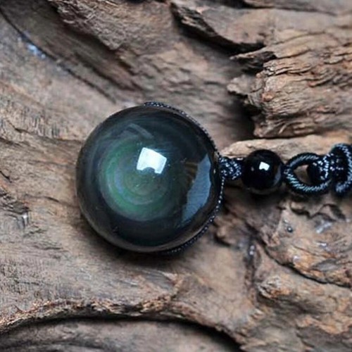 Pendentif obsidienne oeil - pendentif,