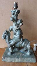 Ancienne Lampe sculpture plâtre à patine bronze Sancho Panza Don Quichotte 1930