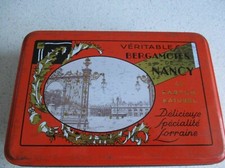 ANCIENNE BOITE EN TOLE VERITABLES BERGAMOTES DE NANCY