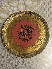 ancienne assiette en bois peinte a la main firenze made in italy