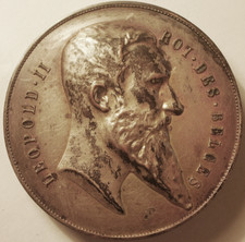 Grande médaille uniface, Belgique, Léopold II, vers 1894 !!