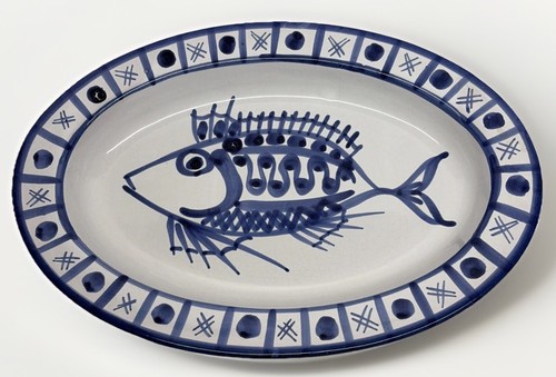 Rare grand plat ovale poisson - grand,