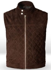 Gilet En Cuir D'Agneau Suédé