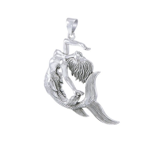 Pendentif sirène argent - sirène, en