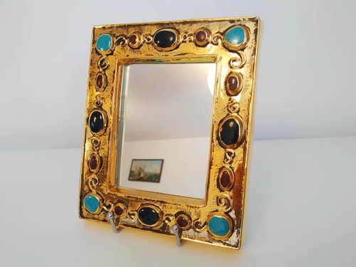 Miroir doré céramique