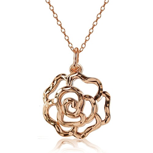 Rose sur argent poli coupe - poli,