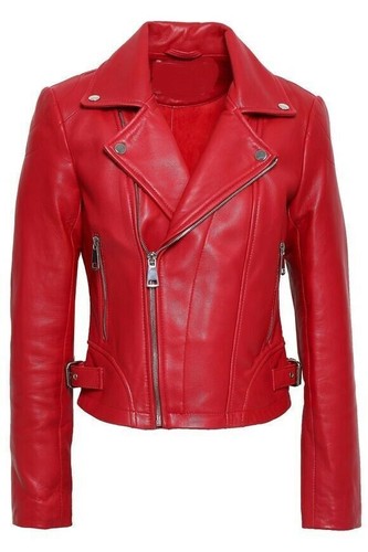 Blouson moto cuir rouge - moto,