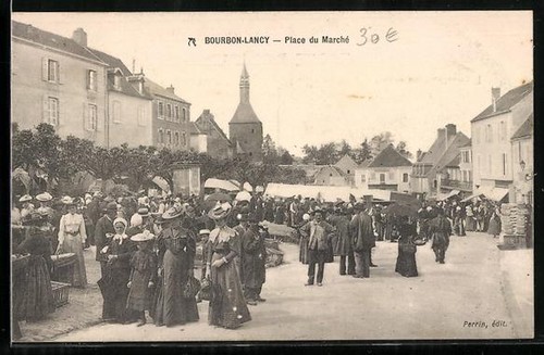 Cpa bourbon lancy place du - bourbon-lancy,,