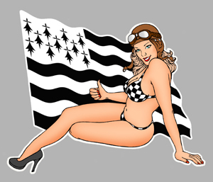 Pinup breizh bretagne - breizh, 9cm