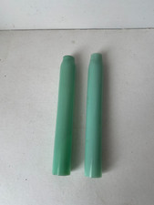 2 anciennes fausses bougies en opaline verte , lustrerie très ancienne