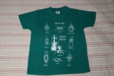 tee shirt haut vert manche courte  ILE DE RE 8 ans 128 cm motif "noeuds marins"