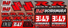 Suzuki GSXR Yoshimura Metallic Exhaust Decals sheet 19 stickers set Laminat 