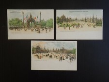 3 x Cartes Postales CPA Chromolithographies Kunzli EXPOSITION UNIV. PARIS 1900