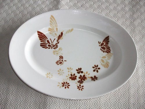 Ancien plat ovale décor - plat,