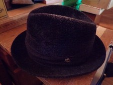 HUCKEL VINTAGE CHAPEAU HOMME FORME FEDORA EN FEUTRE DE LAINE TOUR DE TÊTE 56