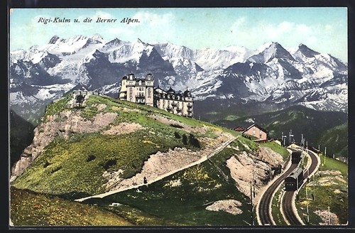 Carte postale rigi - carte, rigi-kulm