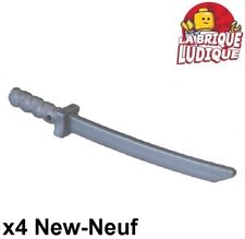 Lego 4x minifig arme weapon Sword Shamshir Katana sabre épée ninja argent 30173b