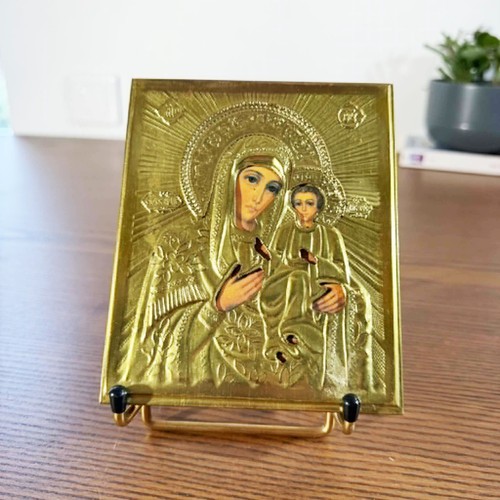 Icône orthodoxe russe dorée - orthodoxe,
