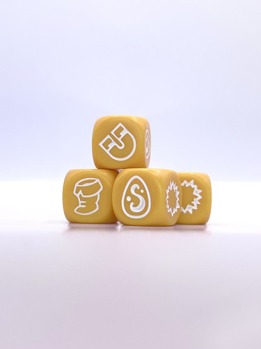 Set dés couleur - 4, ocre