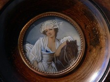 ancien portrait miniature