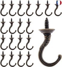 Fippy 20 pièces Crochets à Vis Vintage, Crochet de Plafond Mural à Visser, Ci