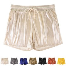 Pantalon court gym couleur unie short pour sport tissu nylon haute stretch