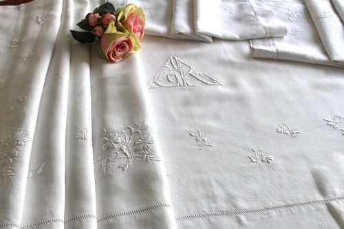 Parure lit ancienne fil - parure,