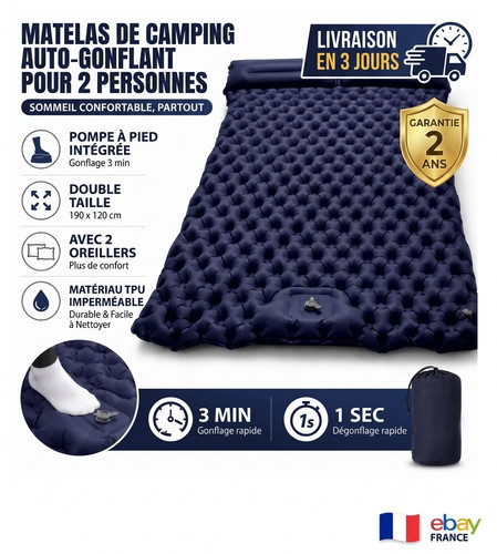 Matelas camping gonflable - camping,