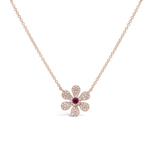 14k rose diamant rubis - 14k, or