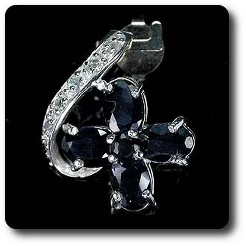 Pendentif saphir noir topaze - &,
