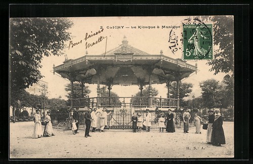 Cpa clichy kiosque à - cpa, clichy,