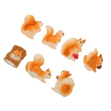  7 Pcs Village De Noel Miniature Animaux En Resine Mini-figurines D'animaux