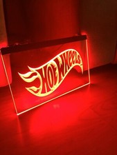 PANNEAU LUMINEUX NÉON LED HOT WHEELS pour voitures camion magasin service gar...