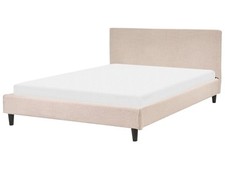 Lit Double en Tissu Beige 140