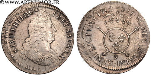 Louis xiv écu aux insignes - louis,