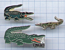 Lot Pin's Crocodiles / Crocodile genre logo LACOSTE avec TOUR EIFFEL TOWER PARIS