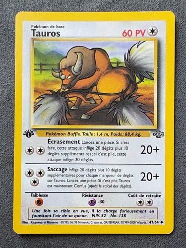 Carte pokemon tauros 64 - carte, 47/64